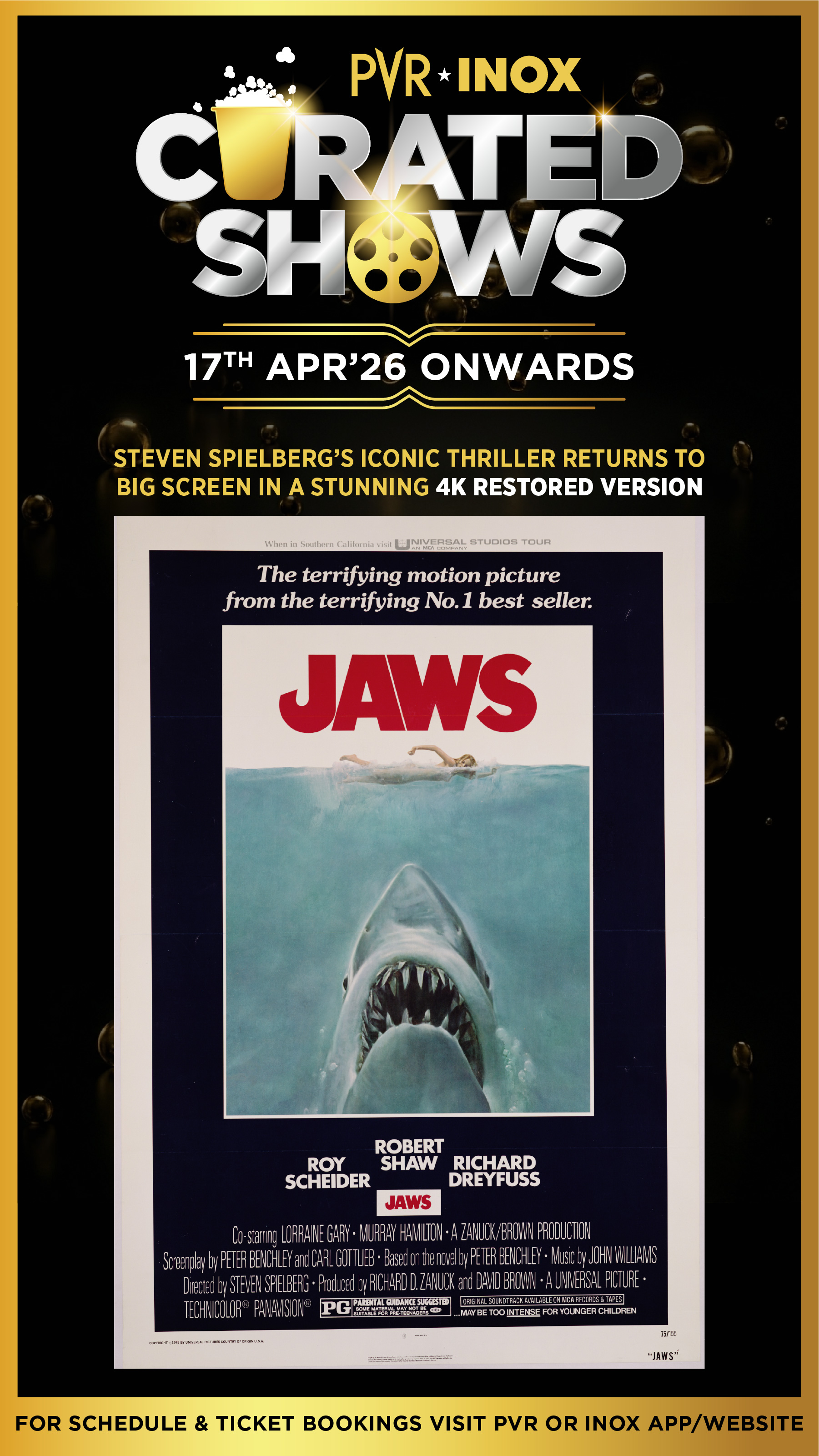 PVR INOX Limited Brings Back Jaws in 4K from April 17, Celebrating Steven Spielberg’s Timeless Thriller